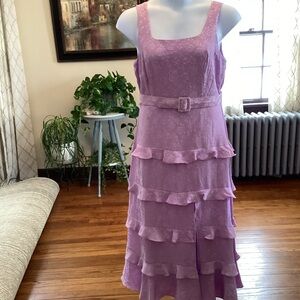 Melonie Lilac Ruffled Tiered Dress